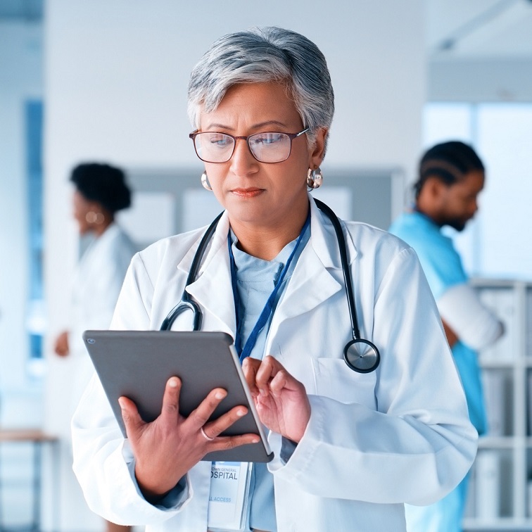 Doctor holding clipboard