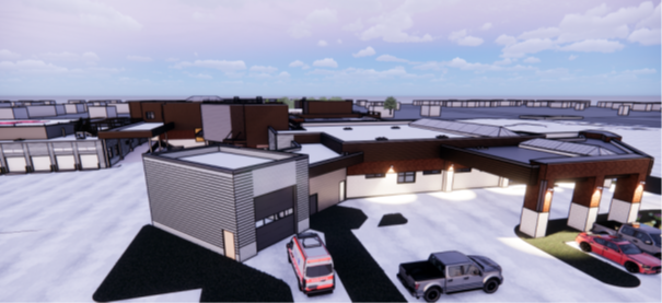Rendering of new Emergency Department entrance and Ambulance Bay