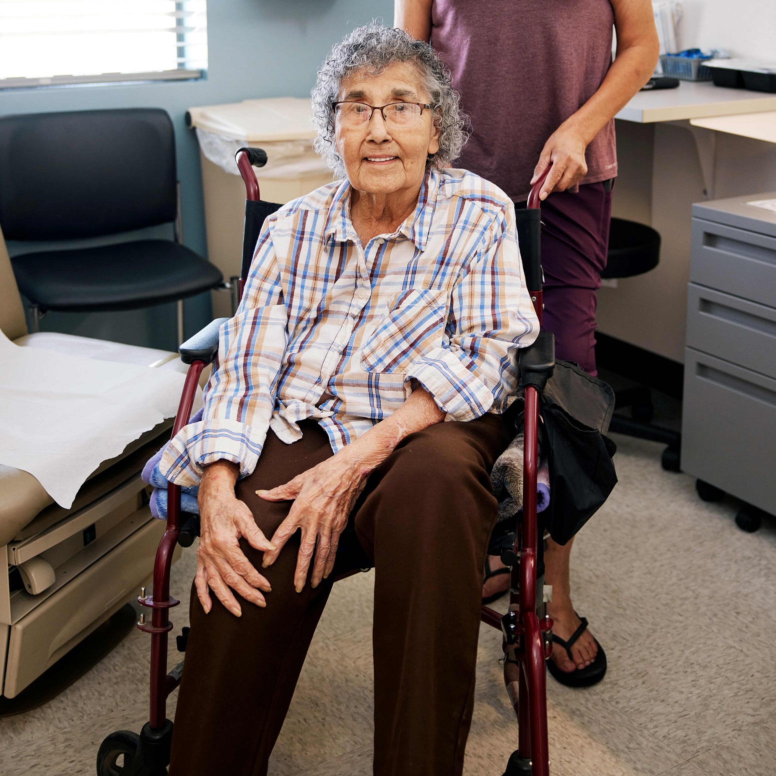 Elder woman at a checkup