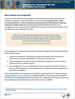 Integrating Case Management Into Your SDPI Diabetes Best Practice