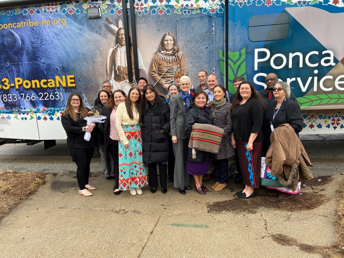 Visit with the Ponca Tribe and staff of the Fred Leroy Health Center on the day they announced their new mobile clinic in Omaha, NE